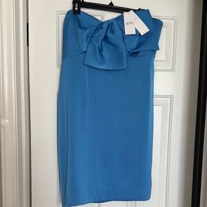Lilly Pulitzer Blue Carlynn Strapless Sati Cocktail Dress Morelle Blue Size 14